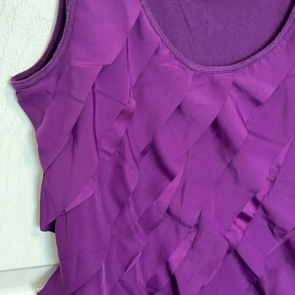 Apt. 9 | Women’s Tiered Ruffle Front Purple Sleeveless Blouse Tank Top - Picture 5 of 15